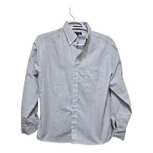 Arrow Men’s Blue White Striped Button Down Shirt Size 16